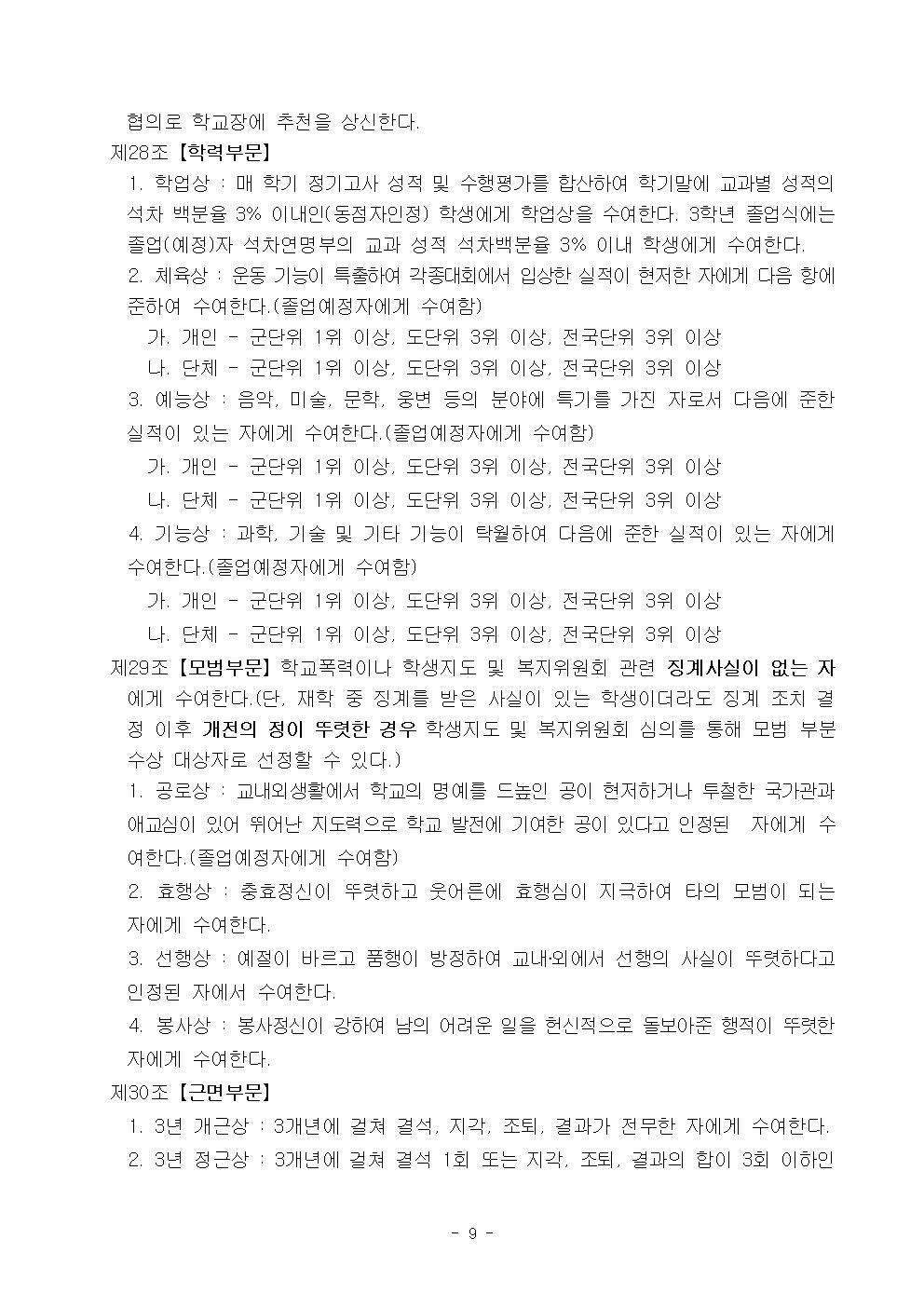 2022학년도 광혜원중학교 학생생활규정010